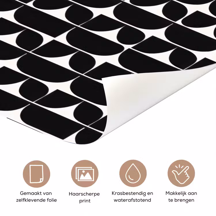 Modern - Geometrisch - Zwart deurposter klein 289 -closeup_NL