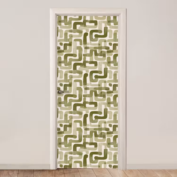 Modern - Grafisch - Groen deurposter klein 289 -3d_beige