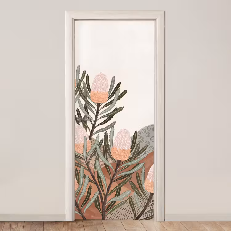 Modern - Heuvels - Terracotta deurposter klein -3d_beige