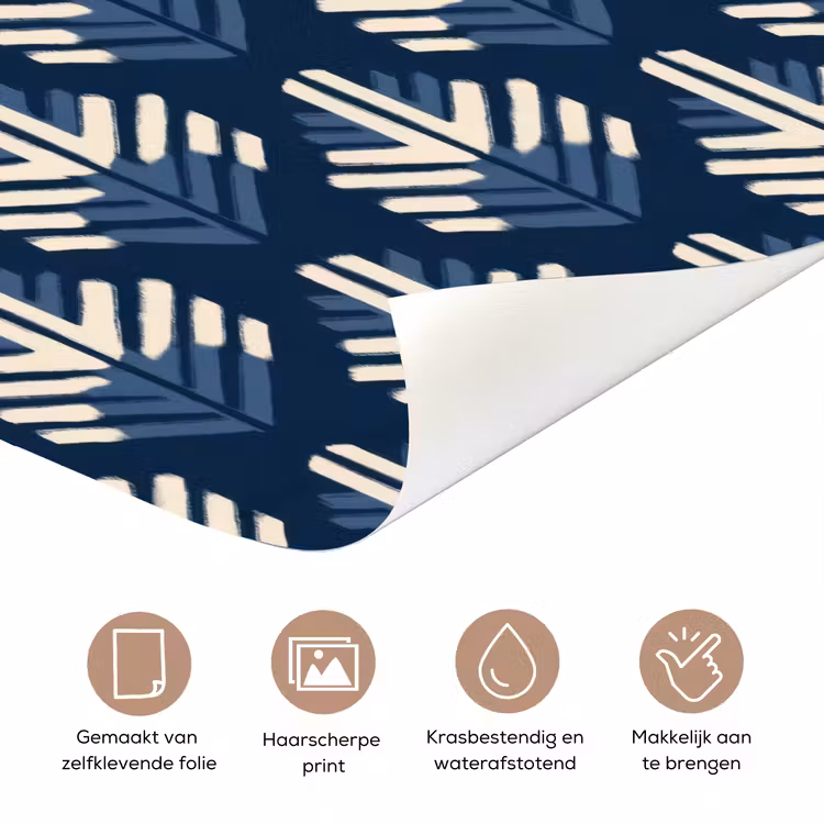 Modern - Patroon - Blauw deurposter klein 289 -closeup_NL
