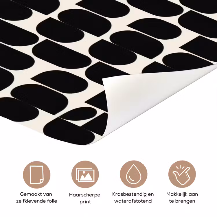 Modern - Patroon - Zwart deurposter klein 289 -closeup_NL