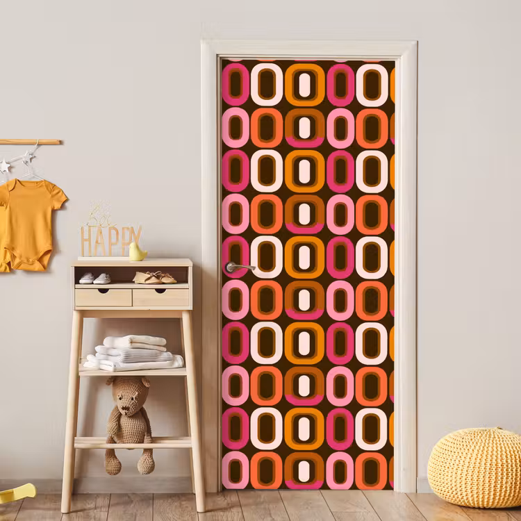 Modern - Retro - Kleurrijk deurposter klein 289 -sfeer4