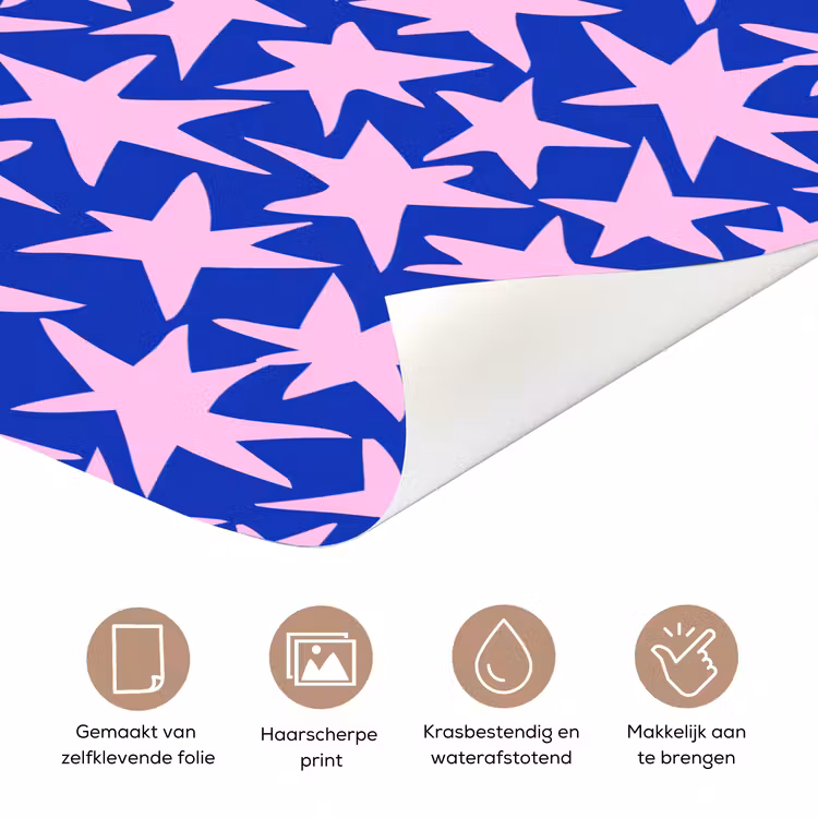 Modern - Sterren - Blauw deurposter klein 289 -closeup_NL