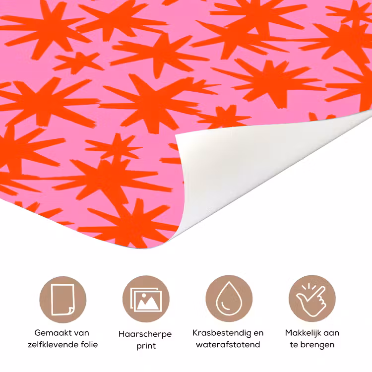 Modern - Sterren - Roze deurposter klein 289 -closeup_NL