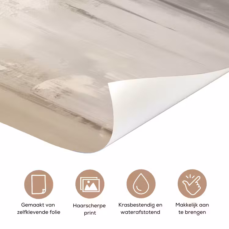 Moderne kunst - Abstract - Beige deurposter klein -closeup_NL
