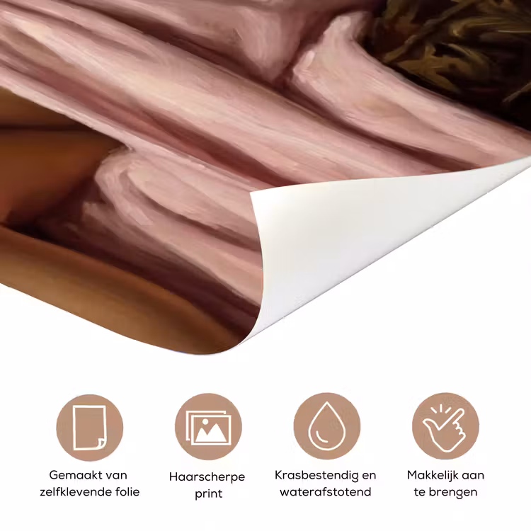 Mona - Klassiek - Roze deurposter klein -closeup_NL