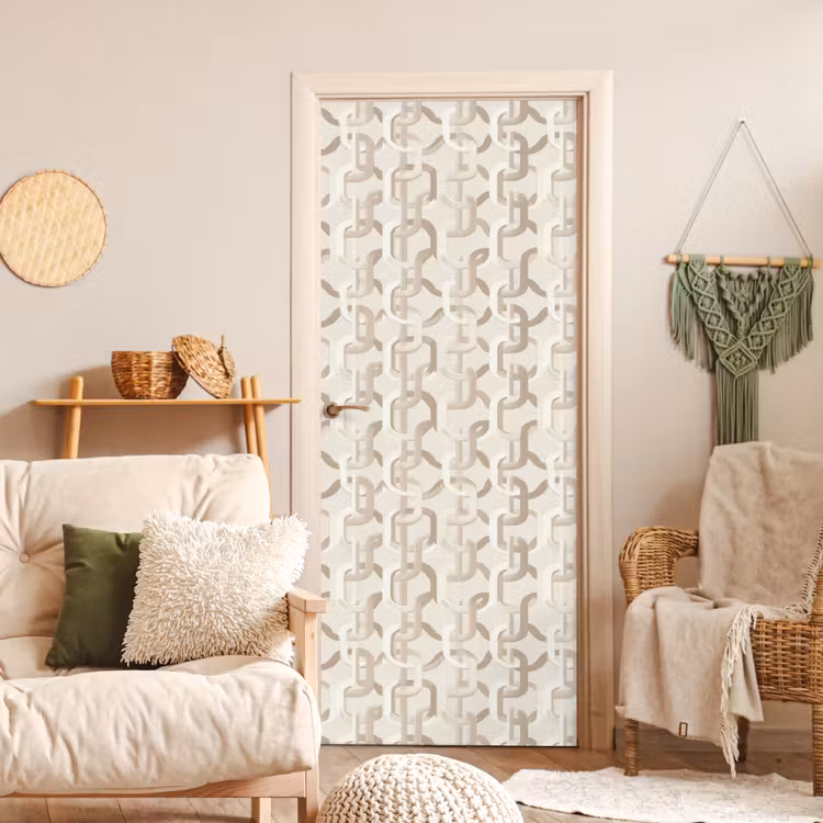 Motief - Abstract - Beige deurposter klein 289 -sfeer2