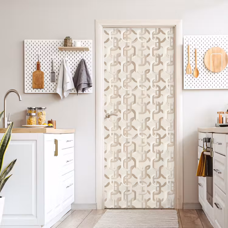 Motief - Abstract - Beige deurposter klein 289 -sfeer5