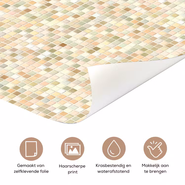 Mozaïek - Patroon - Beige deurposter klein 289 -closeup_NL