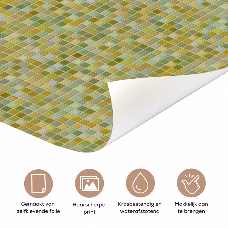 Mozaïek - Patroon - Groen deurposter klein 289 -closeup_NL