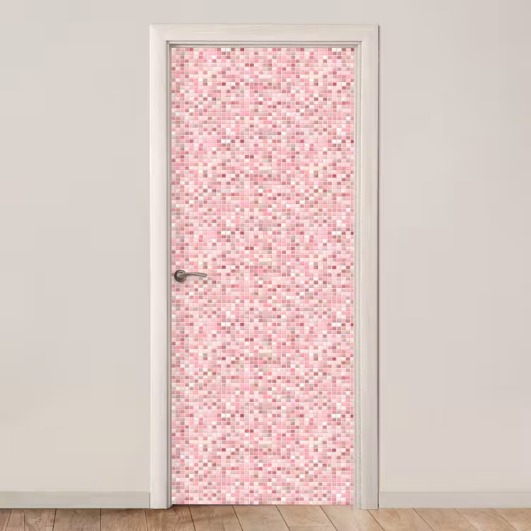 Mozaïek - Patroon - Roze deurposter klein 289 -3d_beige