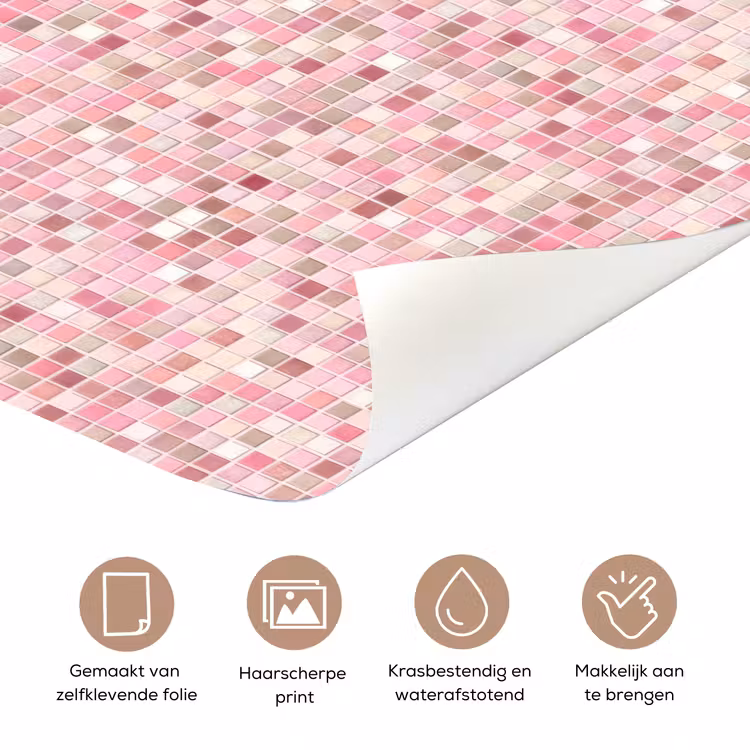 Mozaïek - Patroon - Roze deurposter klein 289 -closeup_NL