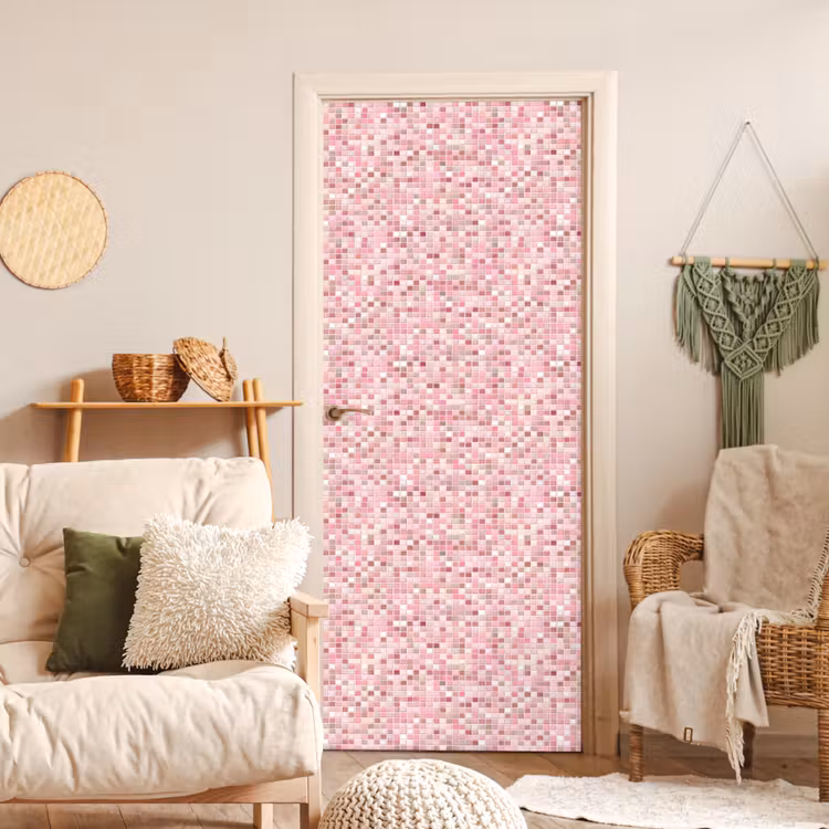 Mozaïek - Patroon - Roze deurposter klein 289 -sfeer2