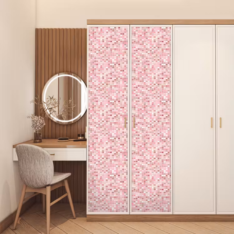 Mozaïek - Patroon - Roze deurposter klein 289 -sfeer3