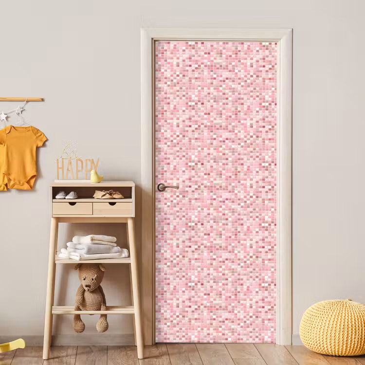 Mozaïek - Patroon - Roze deurposter klein 289 -sfeer4