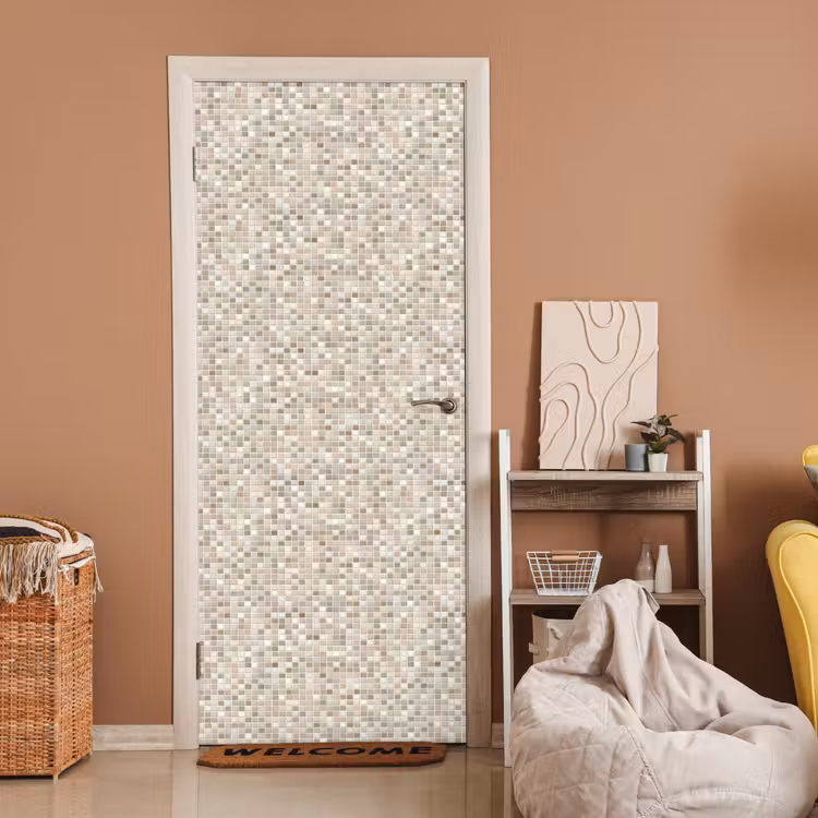Mozaïek - Patroon- Taupe deurposter klein 289 -sfeer1