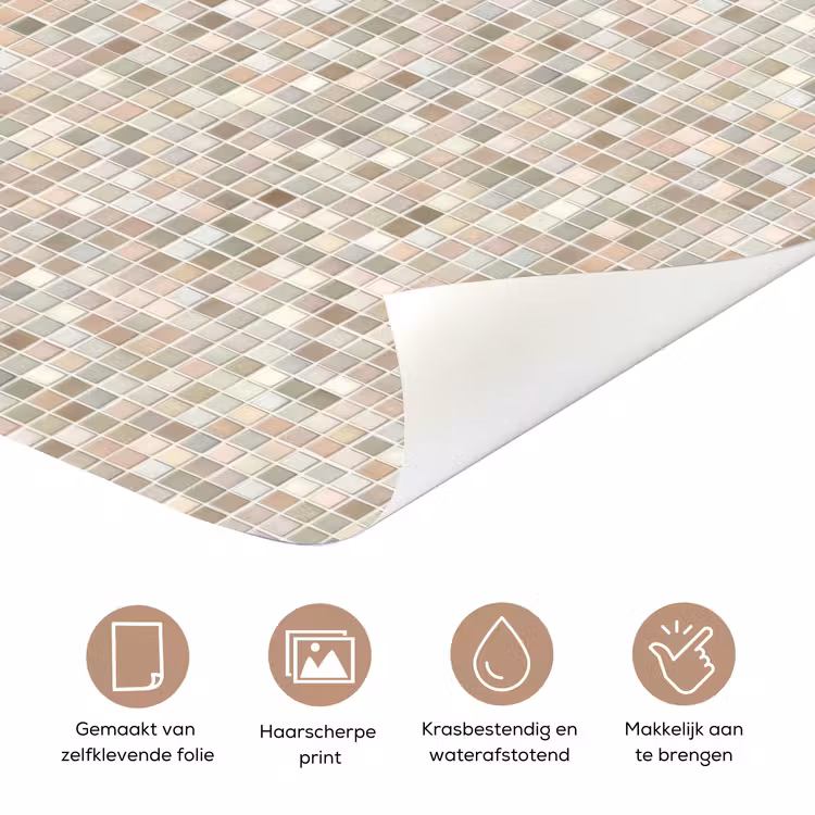 Mozaïek - Patroon- Taupe deurposter klein 289 -closeup_NL