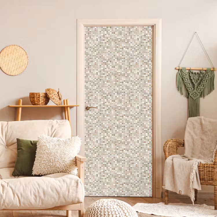 Mozaïek - Patroon- Taupe deurposter klein 289 -sfeer2
