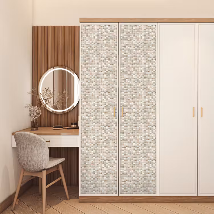 Mozaïek - Patroon- Taupe deurposter klein 289 -sfeer3