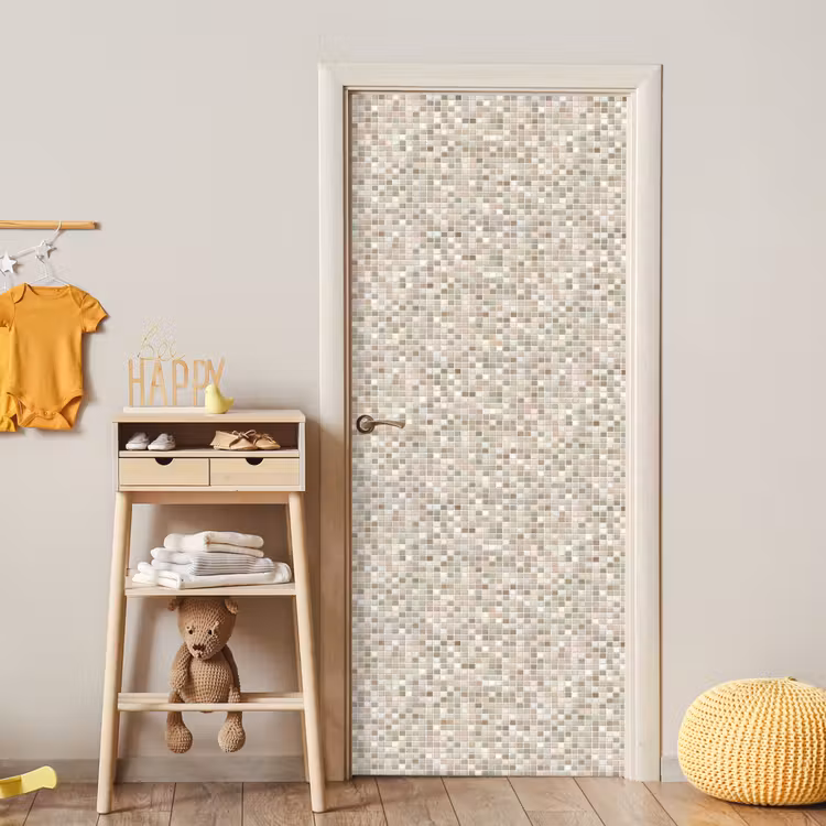 Mozaïek - Patroon- Taupe deurposter klein 289 -sfeer4