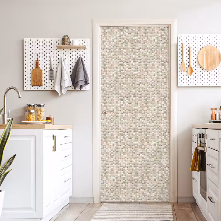 Mozaïek - Patroon- Taupe deurposter klein 289 -sfeer5