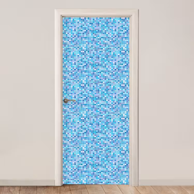 Mozaïek - Patroon - Turquoise deurposter klein 289 -3d_beige