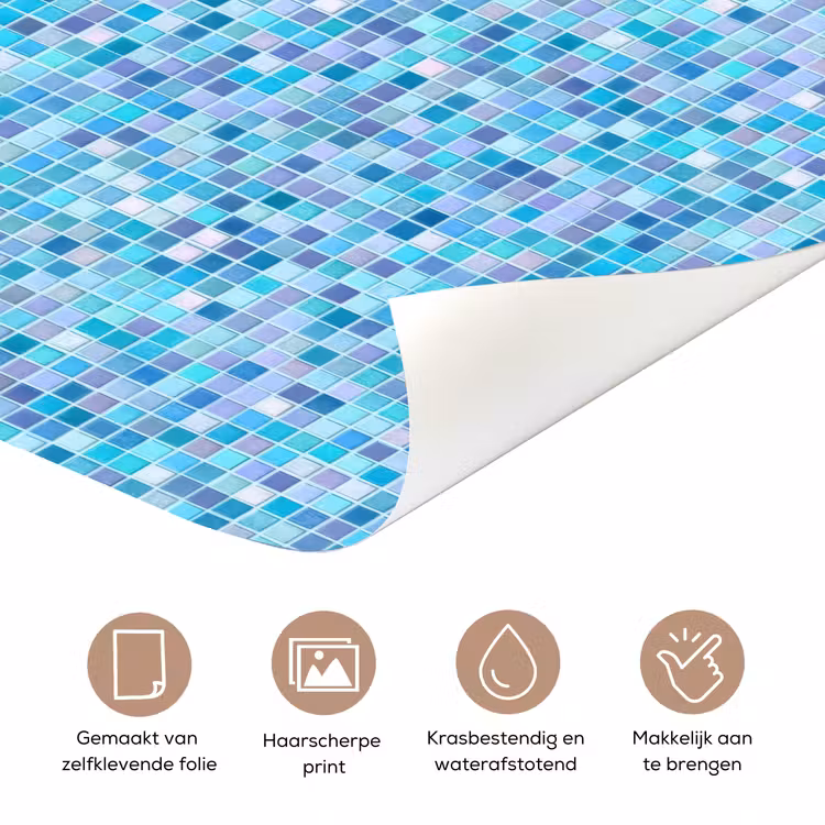 Mozaïek - Patroon - Turquoise deurposter klein 289 -closeup_NL