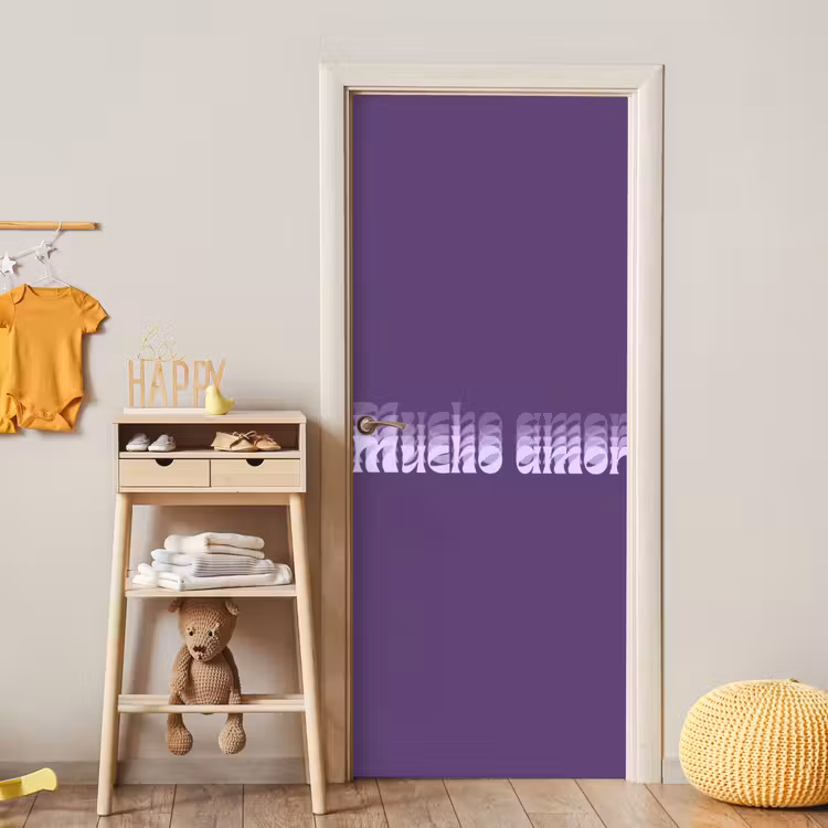 Mucho amor - Paars - Grafisch deurposter klein -sfeer4