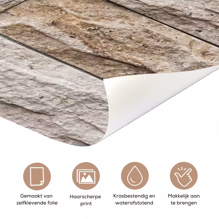 Muur - Steen - Ruw - Beige - Textuur deurposter klein -closeup_NL