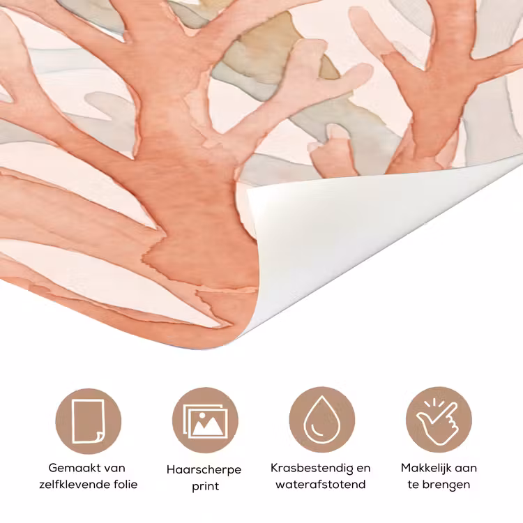 Natuur - Abstract - Aquarel - Organisch - Warm deurposter klein -closeup_NL