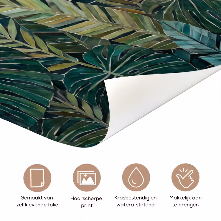 Natuur - Bladeren - Abstract - Groen - Vogel deurposter klein -closeup_NL