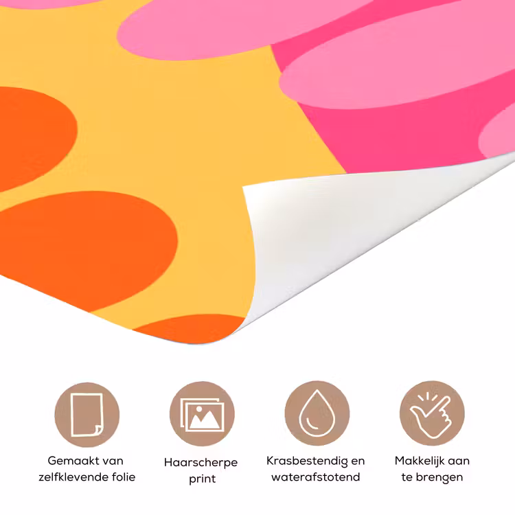 Natuur - Bladeren - Abstract - Roze - Geel deurposter klein -closeup_NL