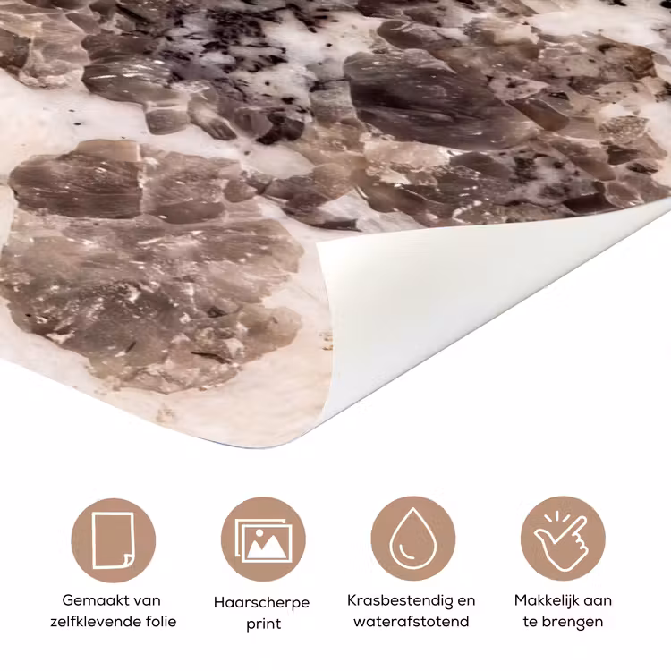 Natuursteen - Patroon - Abstract - Beige - Grijs deurposter klein -closeup_NL