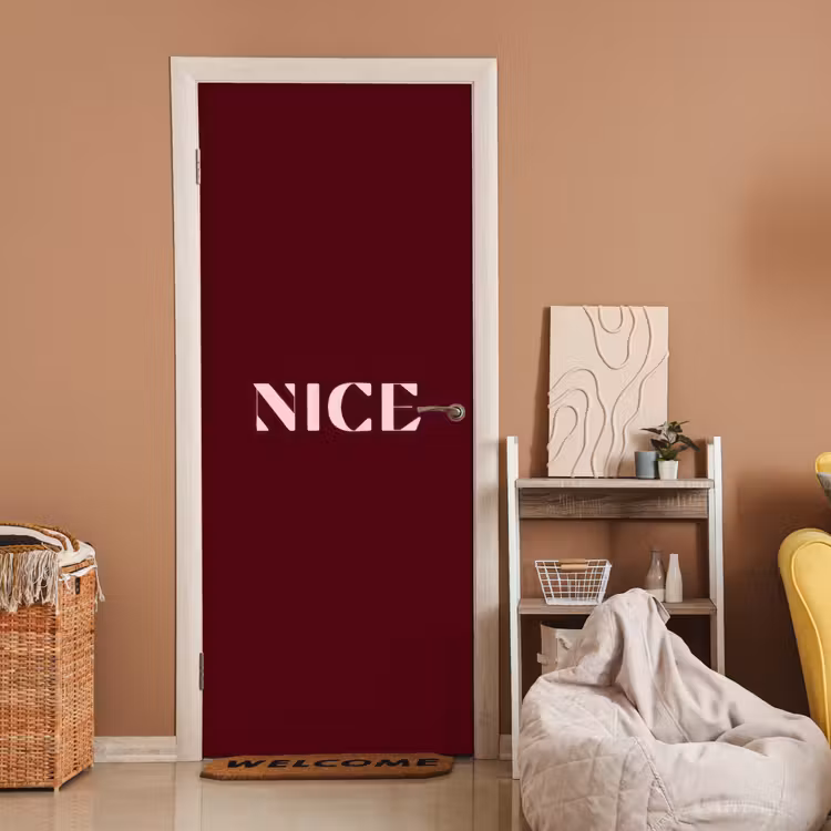 Nice - Bordeaux - Roze deurposter klein -sfeer1