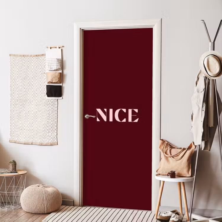 Nice - Bordeaux - Roze deurposter klein -sfeer6