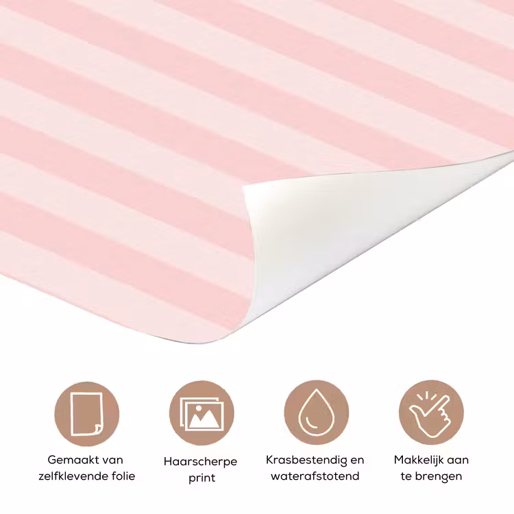 Nice - Strepen - Roze deurposter klein -closeup_NL