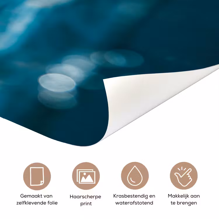 Oceaan - Golf - Strand - Natuur - Blauw deurposter klein -closeup_NL