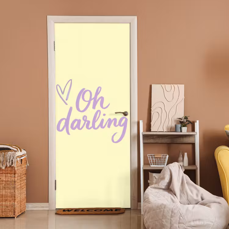 Oh darling - Geel - Hart deurposter klein -sfeer1