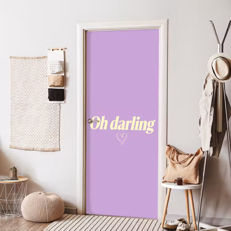 Oh darling - Hart - Paars deurposter klein -sfeer6