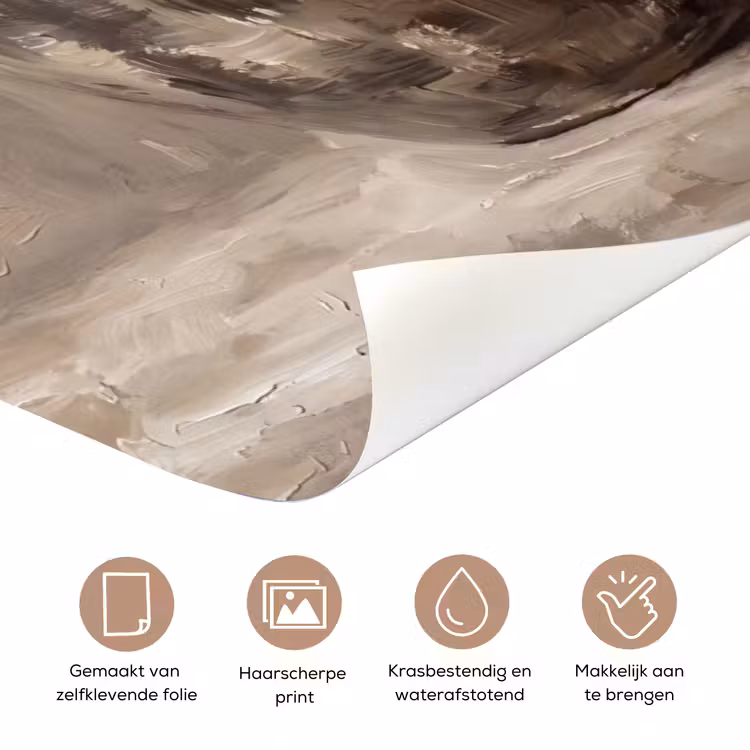 Olijfplant - Aardenpot - Abstract - Beige deurposter klein -closeup_NL
