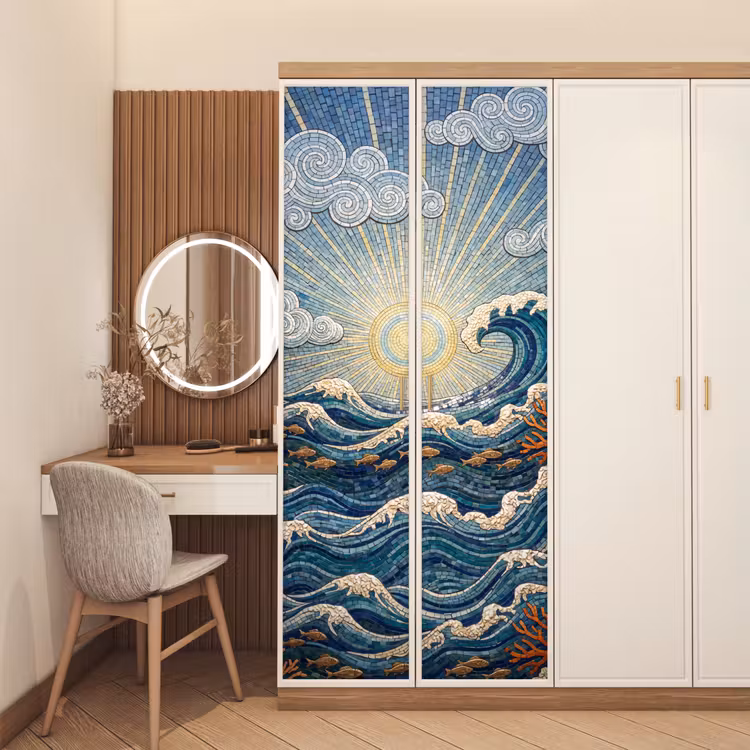 Onderwater - Koraal - Vis - Natuur - Kunst deurposter klein -sfeer3