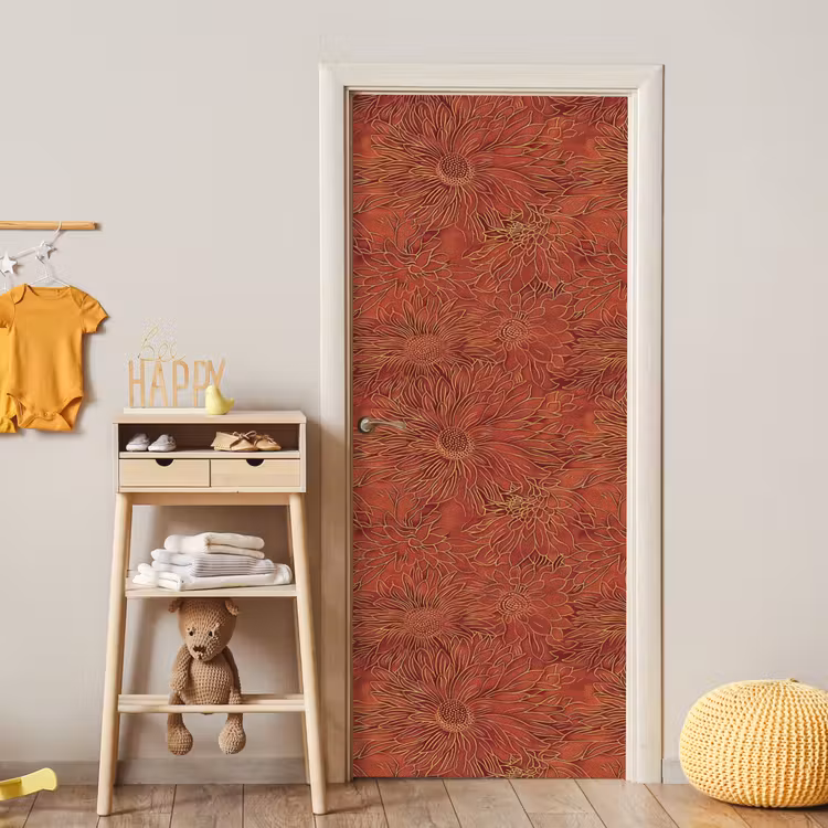 Oosters - Bloemen - Terracotta deurposter klein 289 -sfeer4