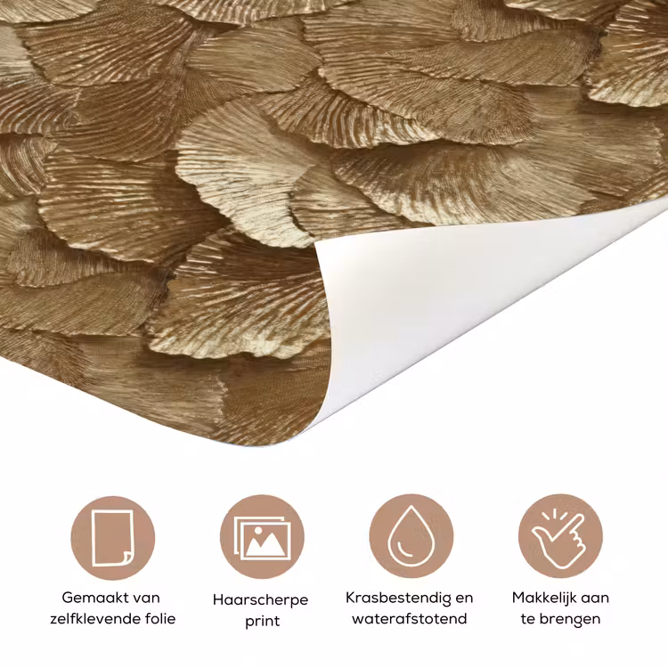 Organisch - Patroon - Bladeren - Goud deurposter klein 289 -closeup_NL
