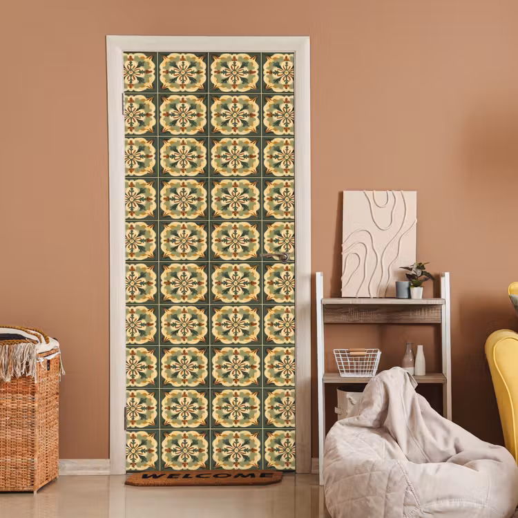 Ornament - Patroon - Groen deurposter klein 289 -sfeer1