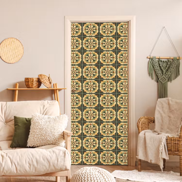Ornament - Patroon - Groen deurposter klein 289 -sfeer2