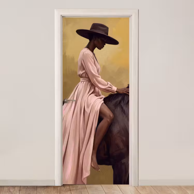 Paard - Klassiek - Oker deurposter klein -3d_beige