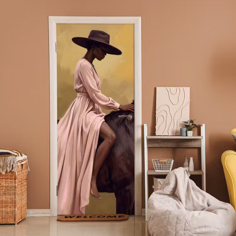 Paard - Klassiek - Oker deurposter klein -sfeer1