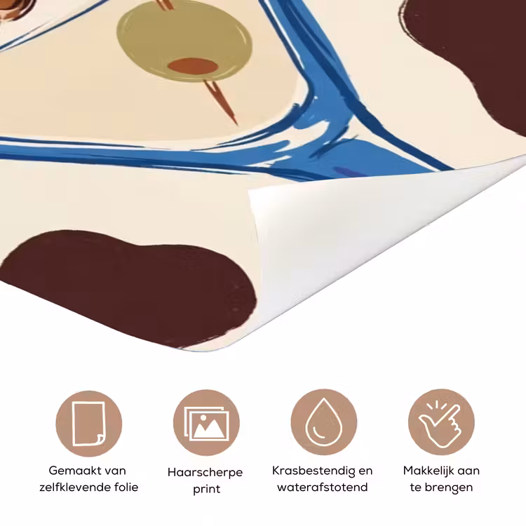Paard - Martini - Dieren - Abstract - Bruin deurposter klein -closeup_NL