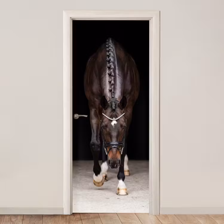 Paard - Modern - Portret deurposter klein -3d_beige
