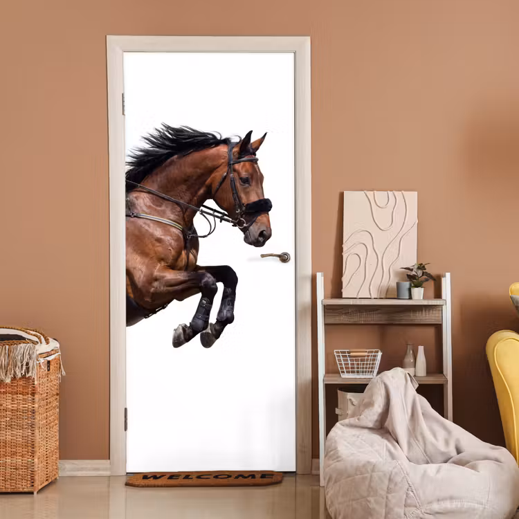 Paard - Springen - Modern deurposter klein -sfeer1